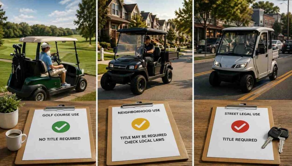 Golf Cart Title Requirements by Use Case